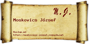 Moskovics József névjegykártya