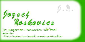 jozsef moskovics business card